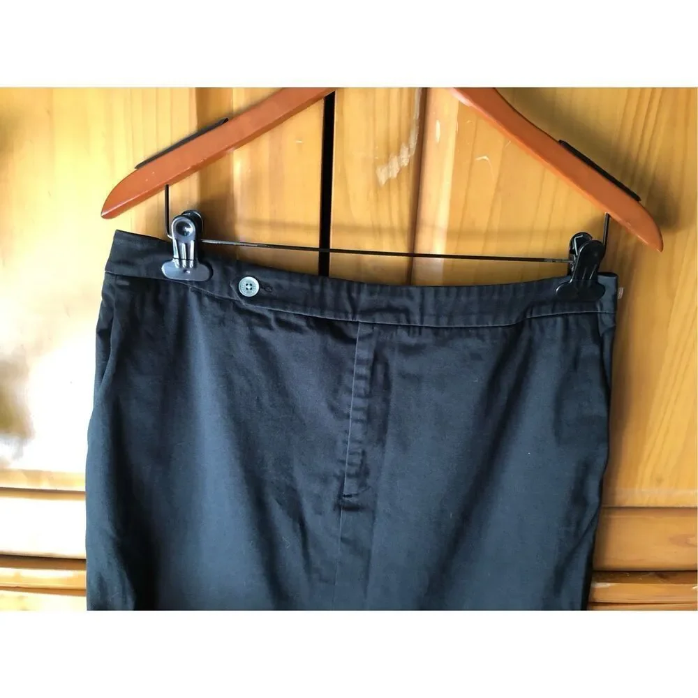 Lauren Ralph Lauren Black Pencil Skirt Size 10 Stretch Cotton